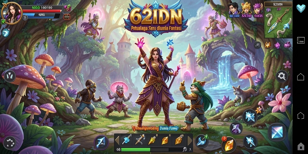 Tampilan gameplay seru dalam 62IDN yang menampilkan aksi petualangan.