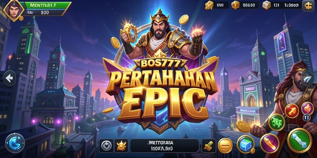 Tampilan gameplay BOS777 dengan strategi Tower Defense yang mendebarkan.