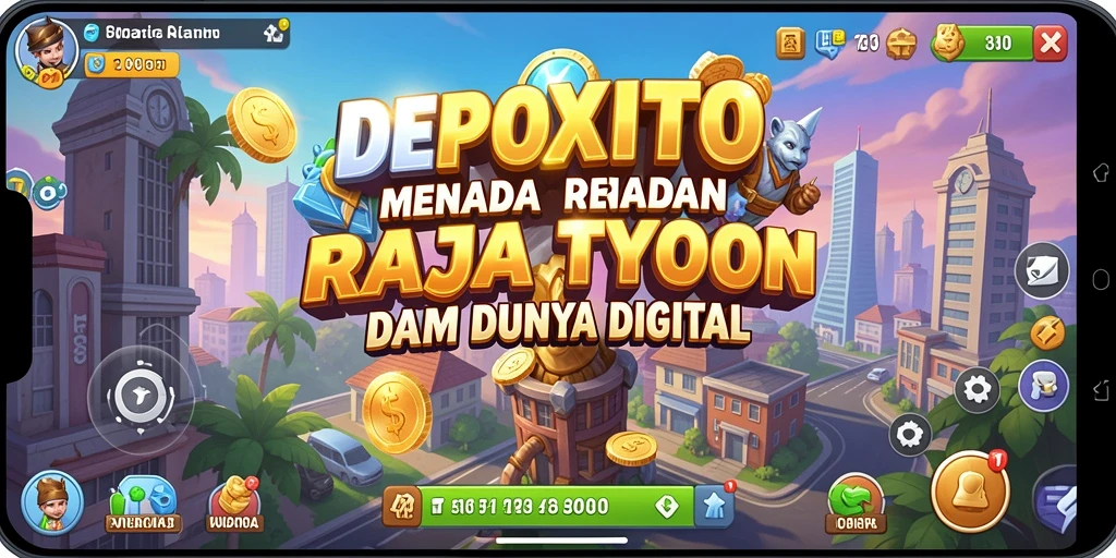 Tampilan gameplay DEPOXITO dengan elemen bisnis yang menarik.
