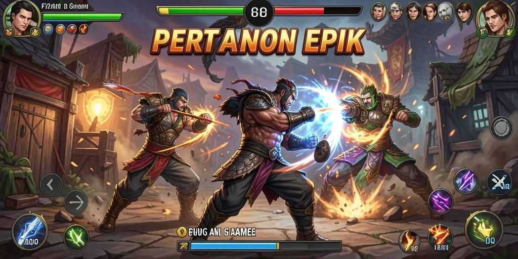 Gameplay seru dalam F200M dengan pertarungan mendebarkan.