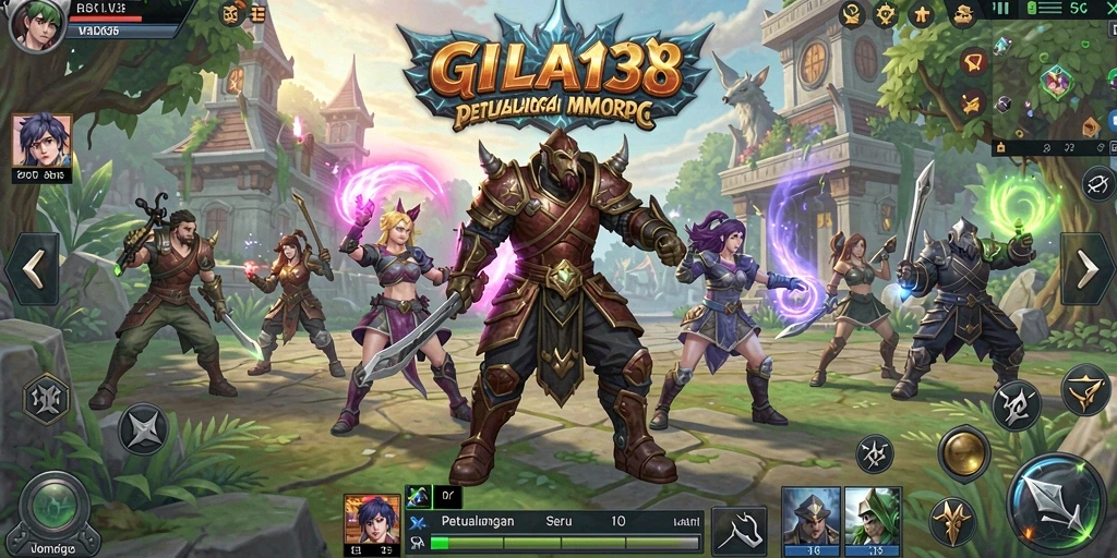 Screenshot gameplay MMORPG GILA138 menampilkan aksi seru dan grafis menakjubkan.