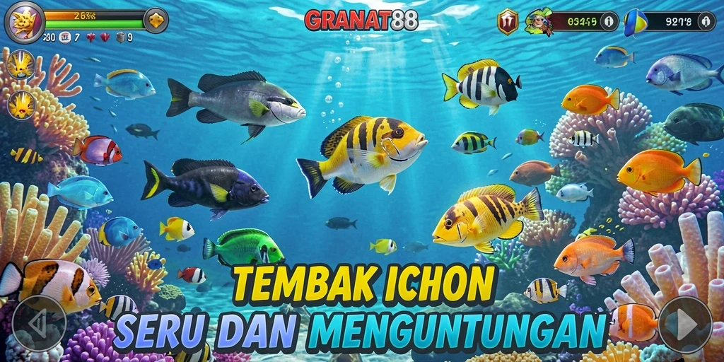 Tampilan gameplay Tembak Ikan yang mengasyikkan di GRANAT88.
