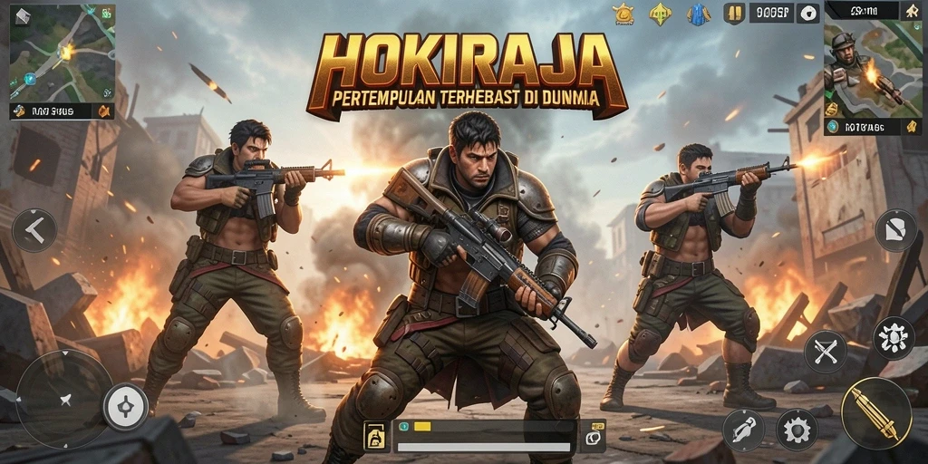 Gameplay mendebarkan dalam HOKIRAJA dengan pertempuran seru.