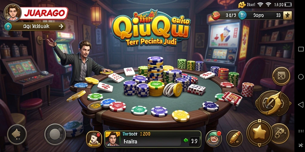 Gameplay JUARAGO yang mendebarkan dan penuh strategi QiuQiu.