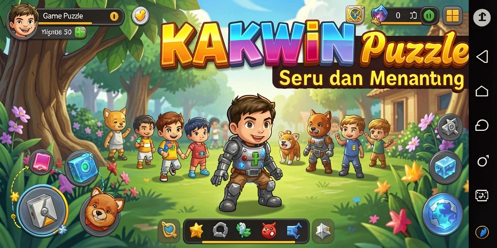 Tampilan menarik dari gameplay KAKWIN yang penuh tantangan Puzzle.