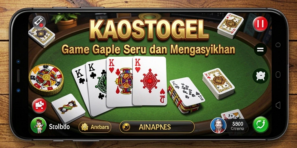 Screenshot gameplay KAOSTOGEL dengan tampilan Gaple yang menarik.