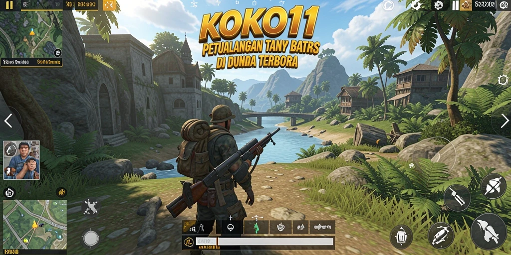 Screenshot gameplay KOKO11 menampilkan petualangan epic di dunia terbuka.