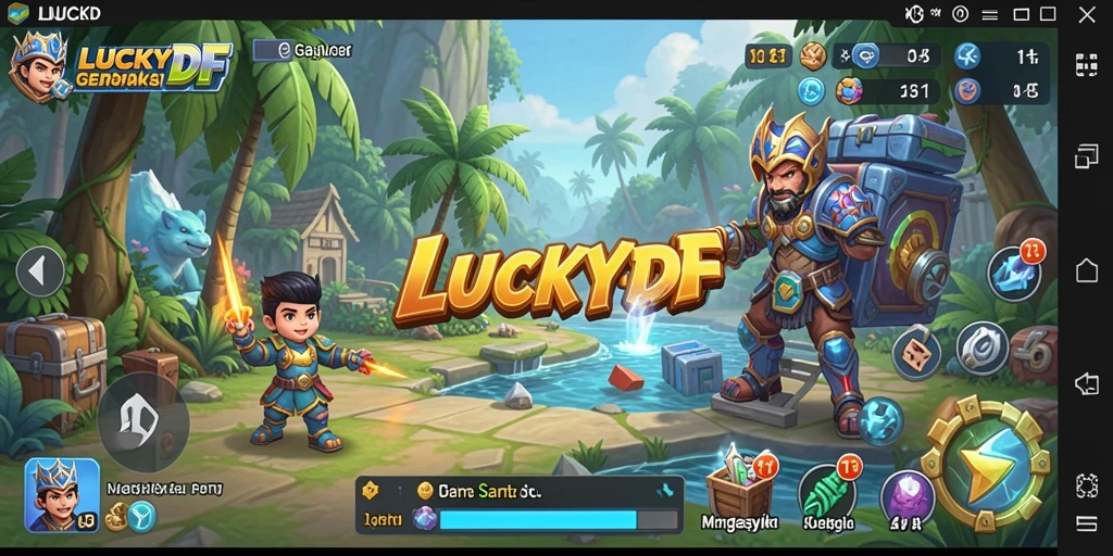 Tampilan gameplay menarik dari LUCKYDF yang penuh warna.