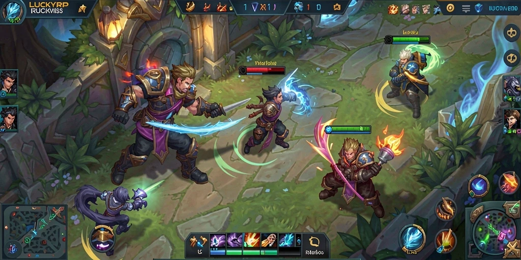Screenshot gameplay LUCKYRP menunjukkan aksi seru dan strategi tim.