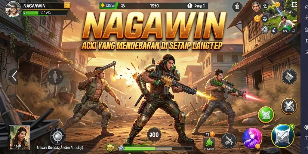 Tampilan seru gameplay NAGAWIN dengan aksi yang menegangkan.