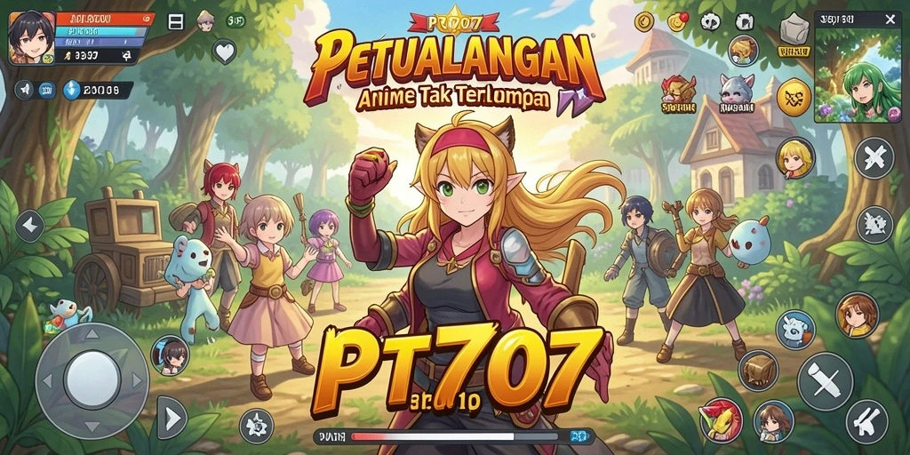 Screenshot gameplay PT707 menampilkan karakter Anime yang beraksi intens.