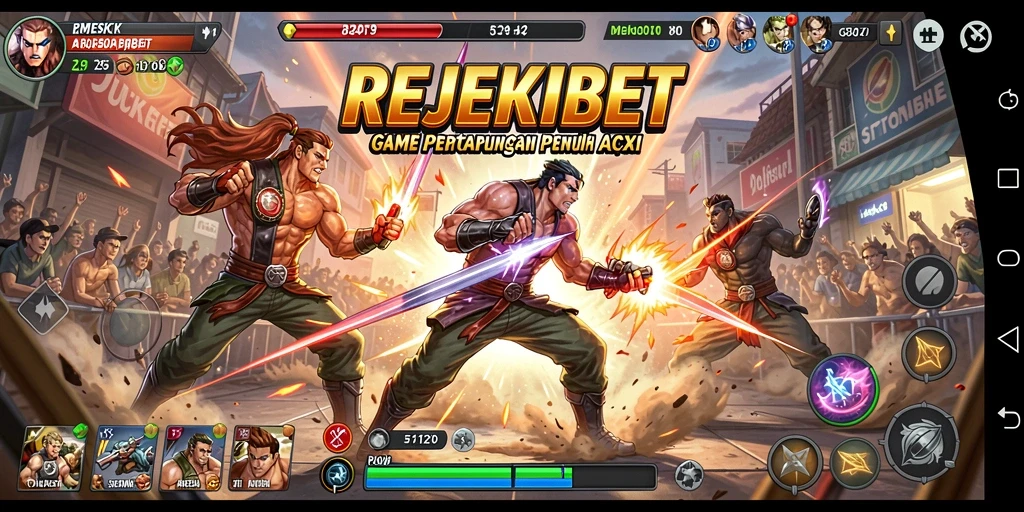 Tampilan seru gameplay pertarungan di REJEKIBET.
