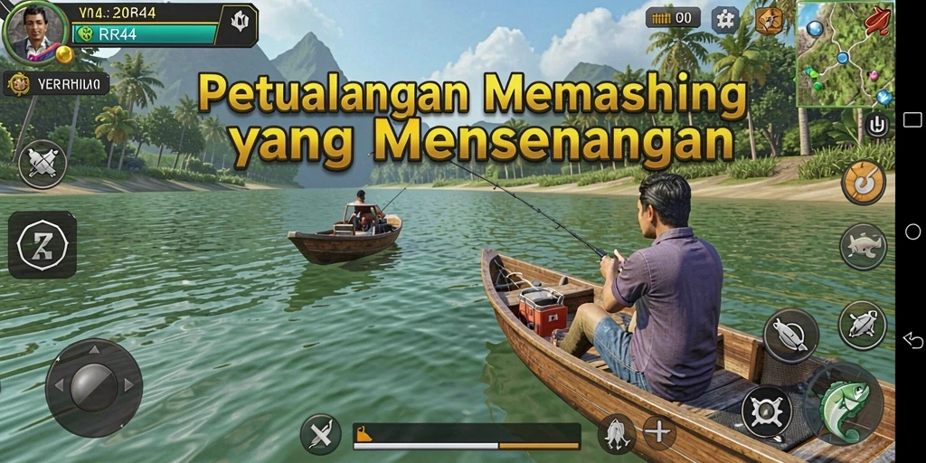 Tampilan gameplay yang menarik dari RR44 saat memancing.