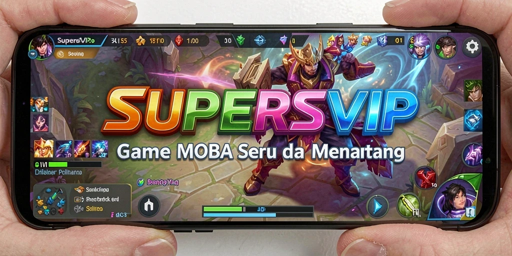 Tampilan utama gameplay MOBA yang penuh aksi dan strategi.