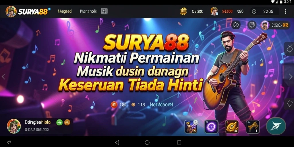 Screenshot gameplay <strong>SURYA88</strong> menampilkan keseruan bermain musik secara interaktif.