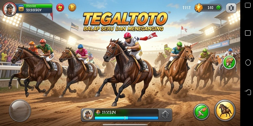 Screenshot TEGALTOTO menampilkan aksi balap yang menarik dan mendebarkan.