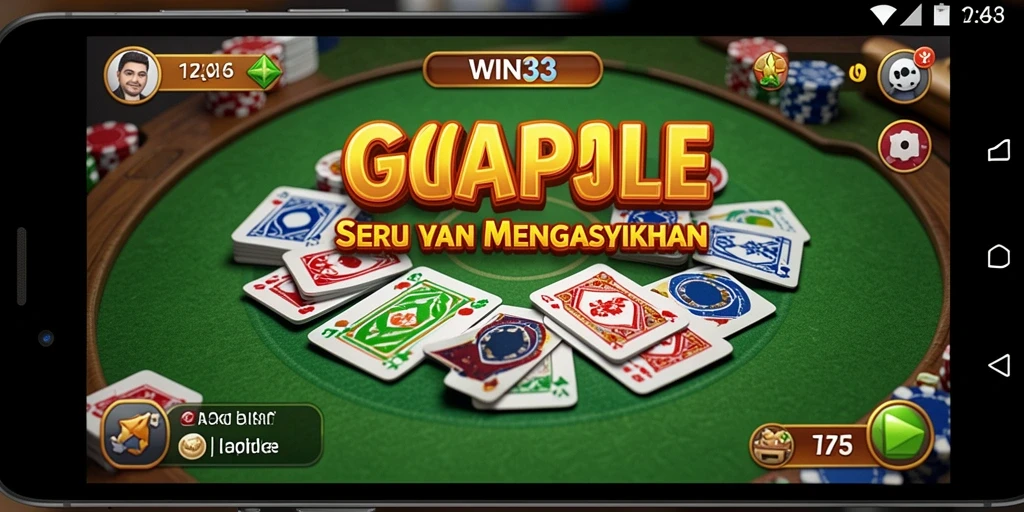 Tangkapan layar WIN33 menampilkan gameplay Gaple yang menarik.